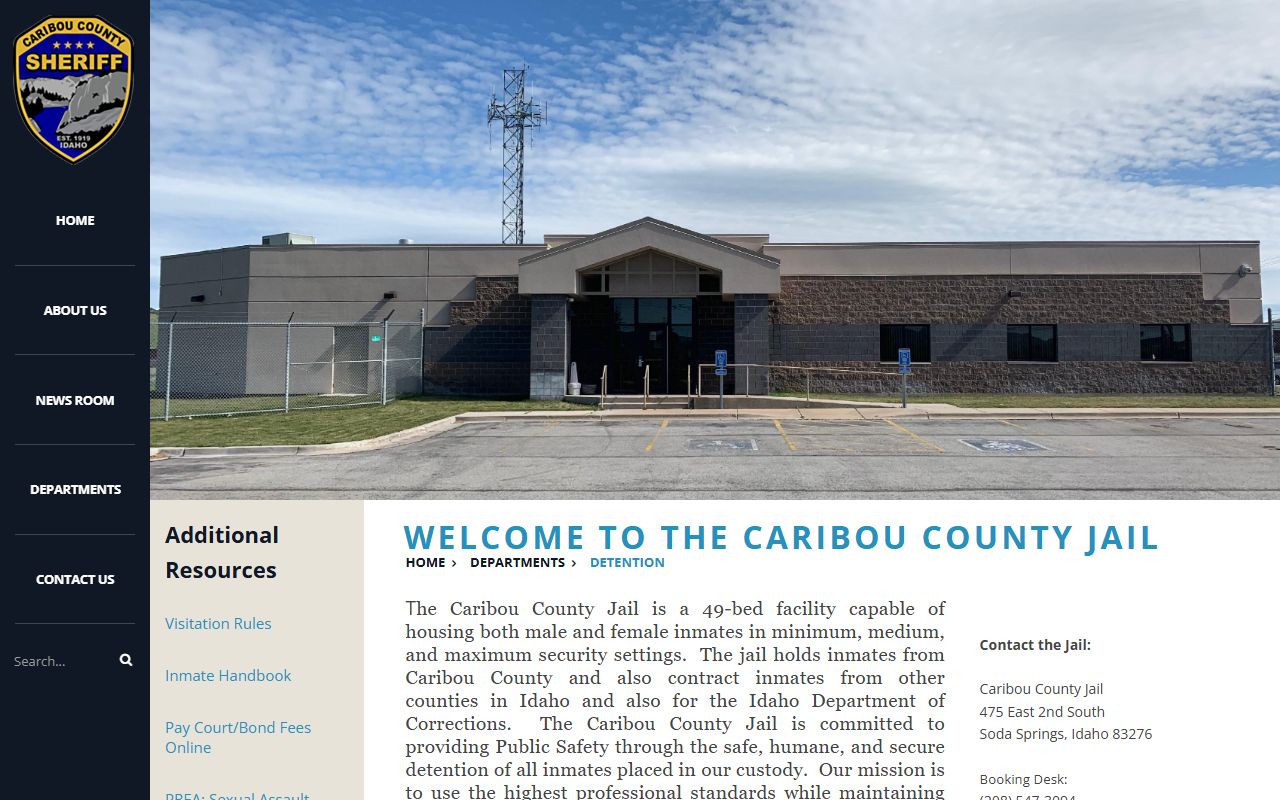 Caribou County Jail inmate lookup official jail page for Oneida County detainees