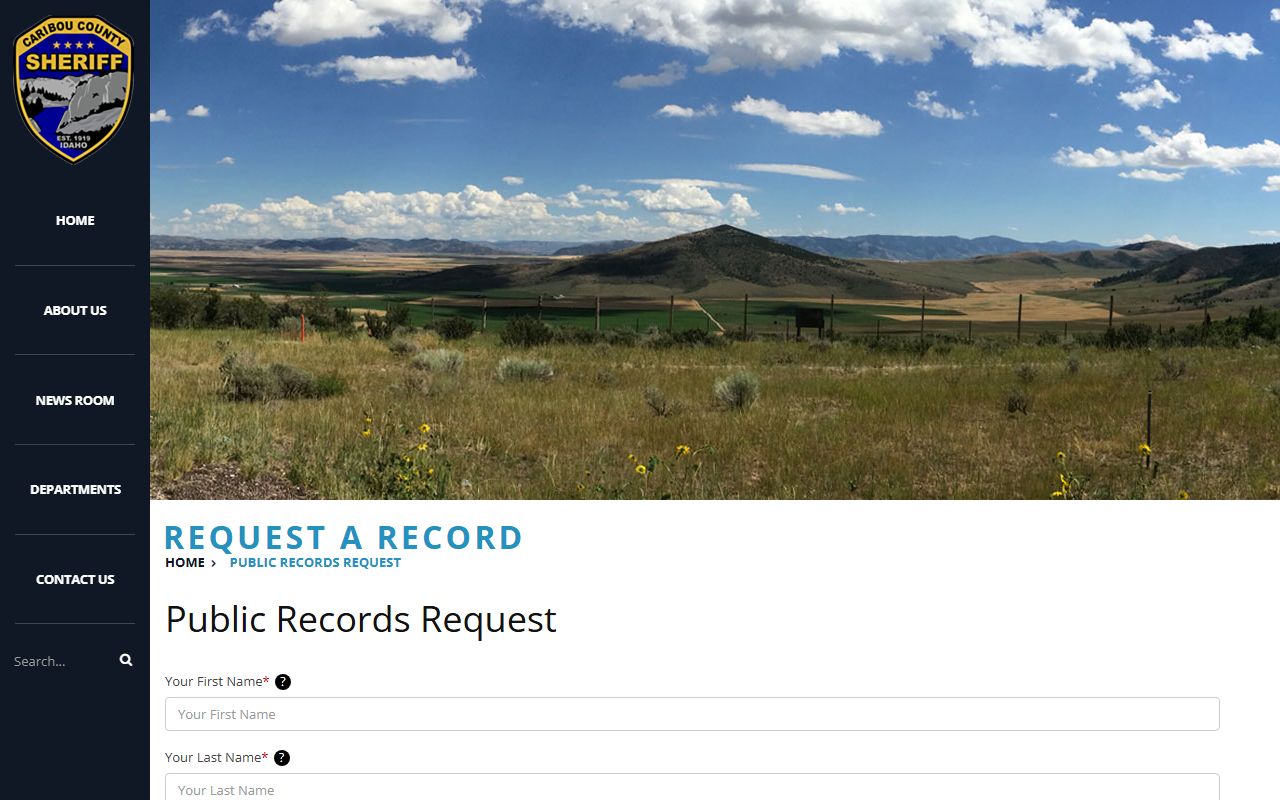 Oneida County booking photos Caribou Sheriff public records request form